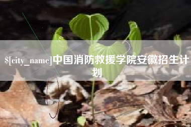 六盘水中国消防救援学院安徽招生计划