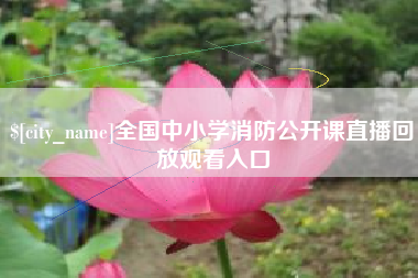 六盘水全国中小学消防公开课直播回放观看入口