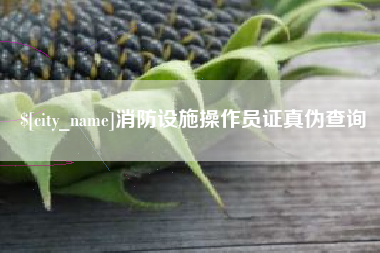 六盘水消防设施操作员证真伪查询