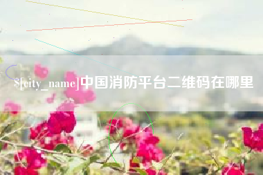 六盘水中国消防平台二维码在哪里