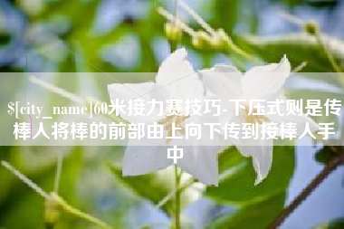六盘水60米接力赛技巧-下压式则是传棒人将棒的前部由上向下传到接棒人手中