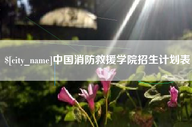 六盘水中国消防救援学院招生计划表