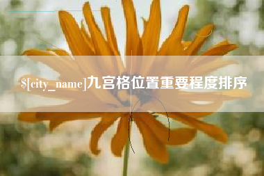 六盘水九宫格位置重要程度排序